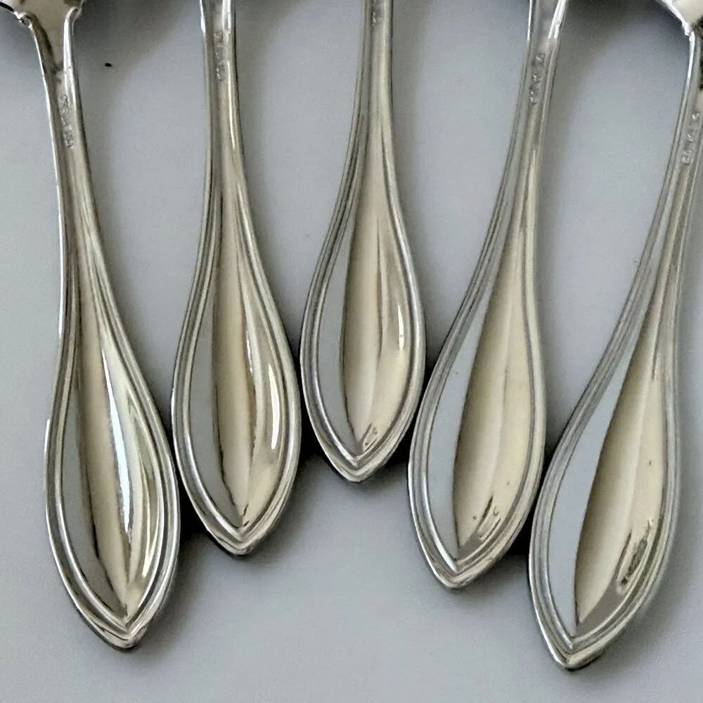 5Pc Oneida Arbor-American Harmony Teaspoons 6 1/8” Stainless Glossy